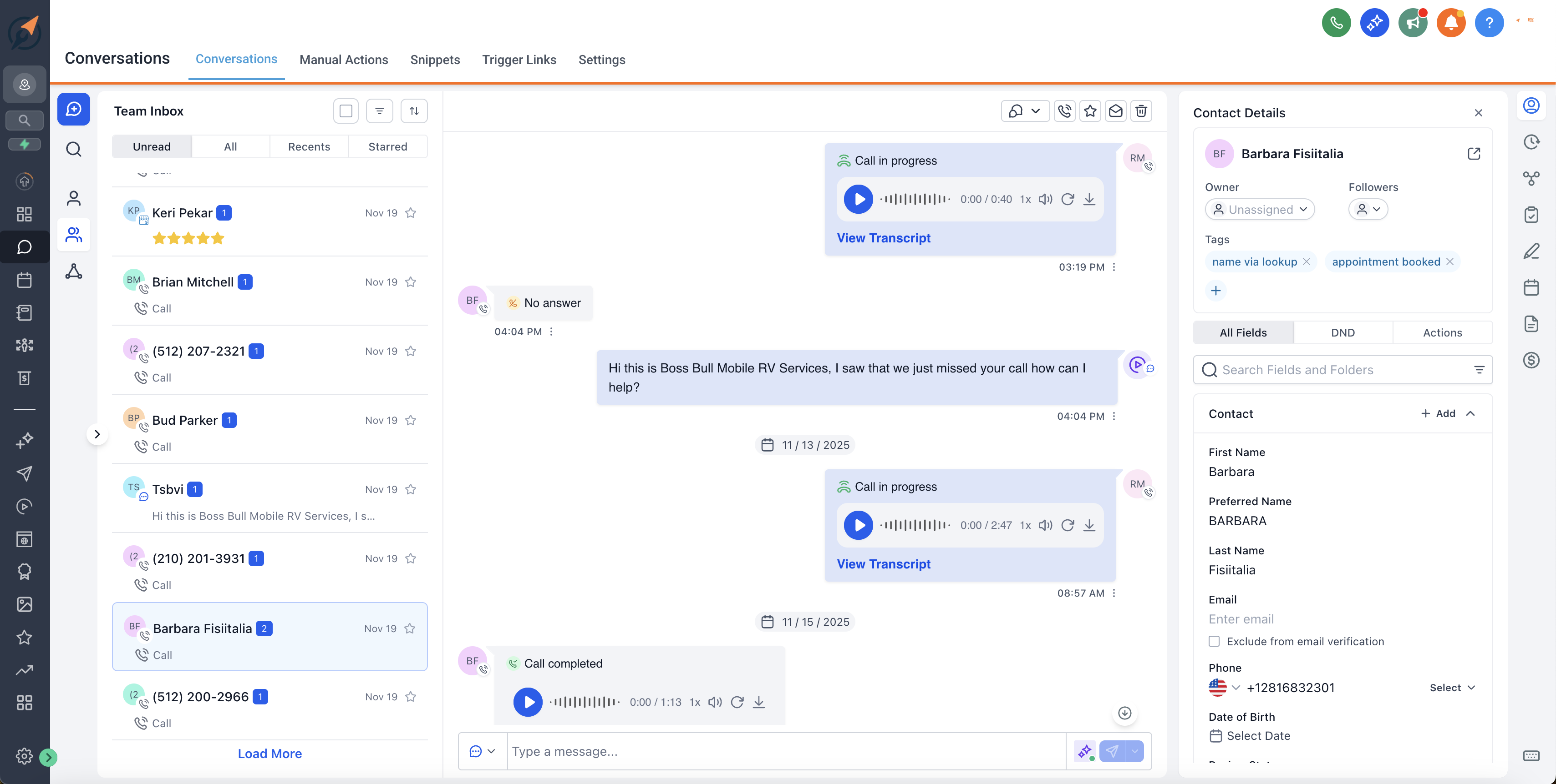 ServiceNomad Unified Inbox - Layer 1 Communication Interface