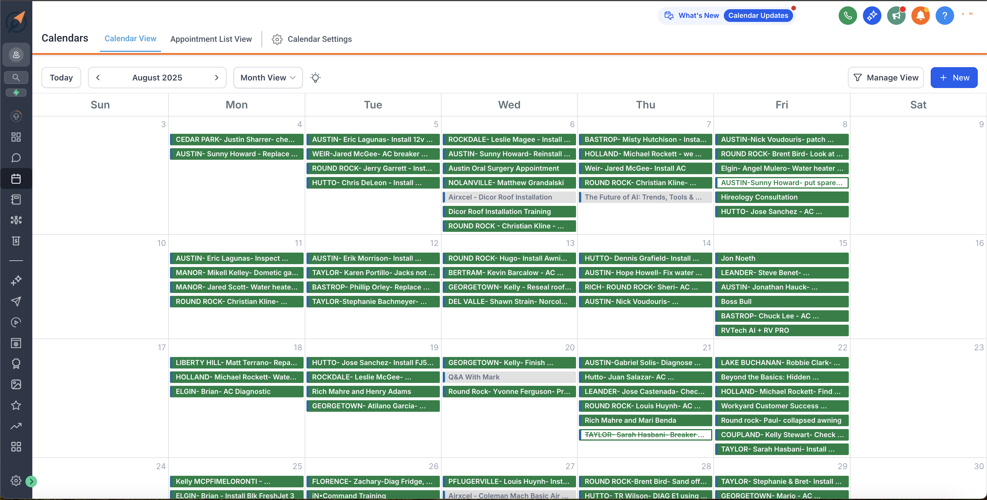 ServiceNomad RV-Intelligent Scheduling Calendar